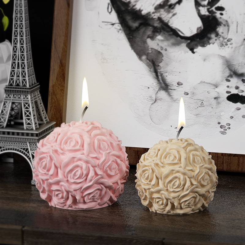 Medium Rose Ball Candle