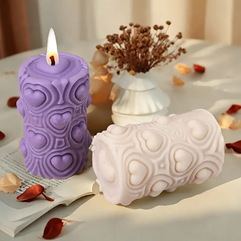 Bougie colonne de coeur