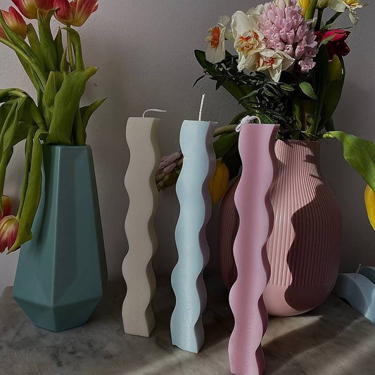 Bougie colonne zizag