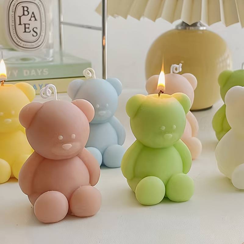 Candle little teddy bear of love