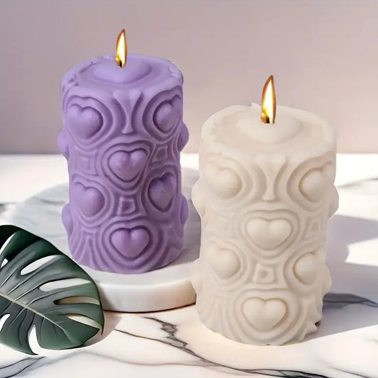 Bougie colonne de coeur