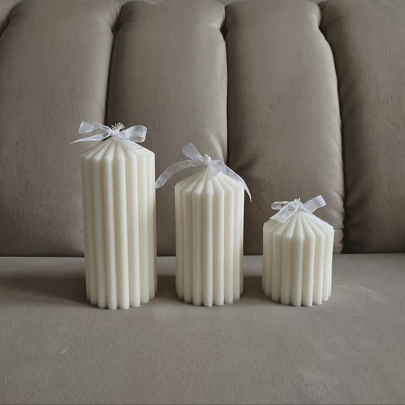 Bougie colonne rayé